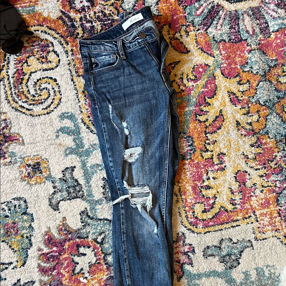 Classic Blue Distressed Skinny Jeans